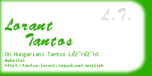 lorant tantos business card